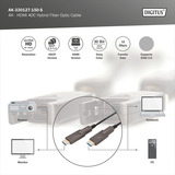 Digitus HDMI / Micro HDMI AOC hybrid fiberoptisk kabel, UHD 4K Sort