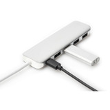 Digitus USB Type-C™ 4-port hub (USB 3.0) + PD, USB hub Sølv