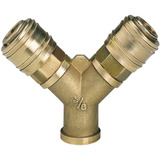 EINHELL Trykluftfordeler, 2x hurtigkobling > R 3/8" indv. gevind 