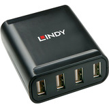 Lindy 4-port USB 2.0 Cat.6 Extender, USB-forlænger Sort