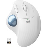 Logitech Ergo M575 mus Højre hånd RF trådløs + Bluetooth Trackball 2000 dpi Hvid/grå, Højre hånd, Trackball, RF trådløs + Bluetooth, 2000 dpi, Hvid