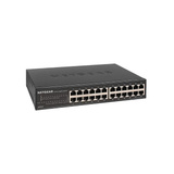Netgear GS324 Ikke administreret Gigabit Ethernet (10/100/1000) Sort, Switch Ikke administreret, Gigabit Ethernet (10/100/1000), Stativ-montering, Kan monteres på væggen