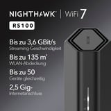 Netgear Nighthawk trådløs router 2.5 Gigabit Ethernet Dual-band (2,4 GHz / 5 GHz) Sort Sort, Wi-Fi 7 (802.11be), Dual-band (2,4 GHz / 5 GHz), Ethernet LAN, Sort, Bordplade router