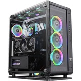 Thermaltake Core P6 Tempered Glass Mid Tower Midi Tower Sort, Bænk/Vis sag Sort, Midi Tower, PC, Sort, SPCC, Hærdet glas, Spil, Blå, Grøn, Rød