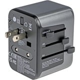 Verbatim 49545 strømstik adapter Universel, Rejse stikkontakt Sort/Sølv