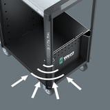 Wera 9705 Tool Rebel Værkstedsvogn Stainless 1, med udstyr, Værktøj Rulleborde værktøjsvogn Sort/Sølv