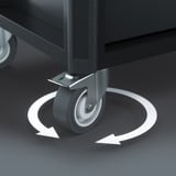 Wera 9705 Tool Rebel Værkstedsvogn Stainless 1, med udstyr, Værktøj Rulleborde værktøjsvogn Sort/Sølv