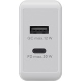 goobay USB-C PD dobbelt hurtigoplader 30 watt Hvid