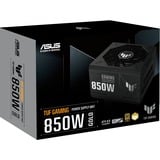 ASUS TUF Gaming 850W Gold enhed til strømforsyning 24-pin ATX ATX Sort, PC strømforsyning Sort, 850 W, 100 - 240 V, 130 W, 850 W, 130 W, 9,6 W