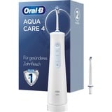 Braun AquaCare 4 Oral Vandspray, Mundpleje Hvid, Hvid, Trådløs oralvandingsanordning, Roterende, pulserende tandbørste, Knapper, Batteri, 159 mm
