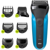 Braun Series 3 310BT Folie shaver Trimmer Sort, Blå Sort, Folie shaver, Sort, Blå, Opladning, Batteri, Nikkel-Metalhydrid (NiMH), 30 min.