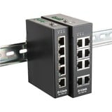 D-Link DIS-100E-8W netværksswitch Ikke administreret L2 Fast Ethernet (10/100) Sort Ikke administreret, L2, Fast Ethernet (10/100), Fuld duplex, Stativ-montering, Kan monteres på væggen