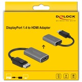 DeLOCK 63118 videokabel adapter 0,2 m DisplayPort HDMI Type A (Standard) Grå Sort/grå, 0,2 m, DisplayPort, HDMI Type A (Standard), Hanstik, Hunstik, Lige