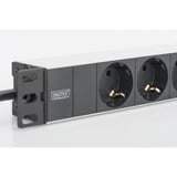 Digitus DN-95411 stikdåse 2 m 3 AC stikkontakt(er) Sort, Strømskinne Sort/aluminium, 2 m, 3 AC stikkontakt(er), Type F, Aluminium, Sort, 250 V