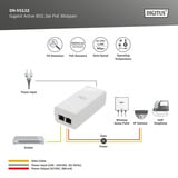 Digitus Gigabit Active 802.3at PoE Midspan, PoE injektor Hvid