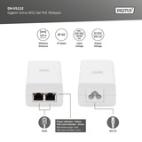 Digitus Gigabit Active 802.3at PoE Midspan, PoE injektor Hvid