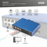 Digitus Industriel 8 + 4 10G uplink-port L3 administreret Gigabit, Switch 