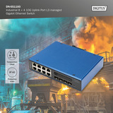 Digitus Industriel 8 + 4 10G uplink-port L3 administreret Gigabit, Switch 