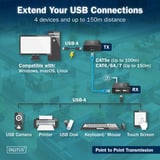 Digitus USB 2.0 CAT forlænger-sæt, 480 Mbps, 150 meter, USB-forlænger Sort