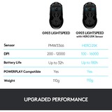 Logitech G903 Lightspeed mus Ambidextrous RF trådløst Optisk 25600 dpi, Gaming mus Sort, Ambidextrous, Optisk, RF trådløst, 25600 dpi, 1 ms, Sort