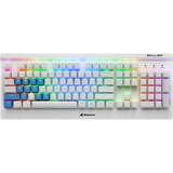 Sharkoon SKILLER SGK3 tastatur USB QWERTY Engelsk Hvid, Gaming-tastatur Hvid, Amerikansk layout, Kalih brun, Fuld størrelse (100 %), USB, Mekanisk, QWERTY, RGB LED, Hvid