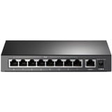 TP-Link TL-SF1009P netværksswitch Ikke administreret Fast Ethernet (10/100) Strøm over Ethernet (PoE) Sort Ikke administreret, Fast Ethernet (10/100), Fuld duplex, Strøm over Ethernet (PoE), Kan monteres på væggen