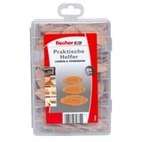 fischer Praktiske hjælpere, limning og samling med flade dyvler, Dyvel Bøg