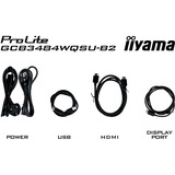 iiyama G-Master GCB3484WQSU-B2, Gaming Skærm Sort, 86,4 cm (34"), 3440 x 1440 pixel, UltraWide Quad HD, Sort