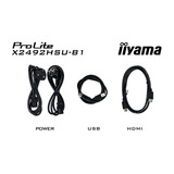 iiyama ProLite X2492HSU-B1 computerskærm 60,5 cm (23.8") 1920 x 1080 pixel Fuld HD LED Sort, LED-skærm Sort (mat), 60,5 cm (23.8"), 1920 x 1080 pixel, Fuld HD, LED, 3 ms, Sort