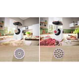 Bosch Serie 4 MFWS420W kødhakker 1300 W Hvid Hvid, 1300 W, Hvid, 1 m, Rustfrit stål, 1900 W, 500 W