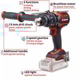 EINHELL TP-CD 18/70 Li-i BL, 4514310, Slagborer skruemaskine Sort/Rød