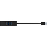 ICY BOX IB-HUB1419-LAN, USB hub Sort