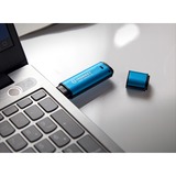 Kingston IronKey Vault Privacy 50 USB-nøgle 128 GB USB Type-A 3.2 Gen 1 (3.1 Gen 1) Blå, USB-stik Lyseblå/Sort, 128 GB, USB Type-A, 3.2 Gen 1 (3.1 Gen 1), 250 MB/s, Hætte, Blå