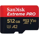 SanDisk Extreme PRO 512 GB MicroSDXC UHS-I Klasse 10, Hukommelseskort 512 GB, MicroSDXC, Klasse 10, UHS-I, 200 MB/s, 140 MB/s