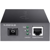 TP-Link TL-FC311A-20 netværksomformer til medie 1000 Mbit/s Enkeltilstand Sort, Audio/video sender 1000 Mbit/s, IEEE 802.3, IEEE 802.3ab, IEEE 802.3i, IEEE 802.3u, IEEE 802.3x, IEEE 802.3z, Gigabit Ethernet, 10,100,1000 Mbit/s, 1000 Mbit/s, 20000 m