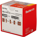 fischer Expansionspløk SX Plus 6x50, Dyvel Lys grå