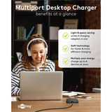 goobay USB-C multiport bordoplader, PD, GaN, 65 watt Sort