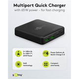 goobay USB-C multiport bordoplader, PD, GaN, 65 watt Sort
