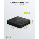 goobay USB-C multiport bordoplader, PD, GaN, 65 watt Sort
