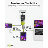 goobay USB-C multiport bordoplader, PD, GaN, 65 watt Sort