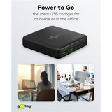goobay USB-C multiport bordoplader, PD, GaN, 65 watt Sort