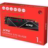 ADATA GAMMIX S70 Blade 1 TB M.2 PCI Express 4.0 NVMe 3D NAND, Solid state-drev Sort, 1 TB, M.2, 7400 MB/s