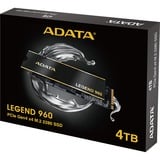 ADATA LEGEND 960 4 TB M.2 PCI Express 4.0 NVMe 3D NAND, Solid state-drev mørk grå/Guld, 4 TB, M.2, 7400 MB/s
