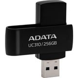 ADATA UC310 USB-nøgle 256 GB USB Type-A 3.2 Gen 1 (3.1 Gen 1) Sort, USB-stik Sort, 256 GB, USB Type-A, 3.2 Gen 1 (3.1 Gen 1), 100 MB/s, Svirvel, Sort