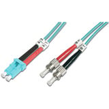 Digitus LWL patchkabel, duplex, LC > ST stik, multimode OM3 Turkis