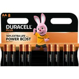 Duracell Plus Engangsbatteri AA Alkaline Engangsbatteri, AA, Alkaline, 1,5 V, 8 stk, Sort, Guld