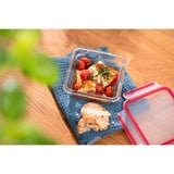 Emsa CLIP & CLOSE N10414 Firkant Kasse 0,8 L Transparent 1 stk, Boks gennemsigtig/Rød, Kasse, Firkant, 0,8 L, Transparent, Glas, 420 °C