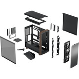 Fractal Design Summit Black TG Light Tint, Towerkabinet Sort/træ