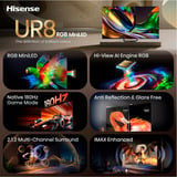 Hisense 85UR8DS RGB MiniLED, LED-tv Sort/mørk grå