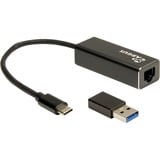 Inter-Tech USB Adapter Argus IT-732, USB-C stik > RJ-45 stik Sort